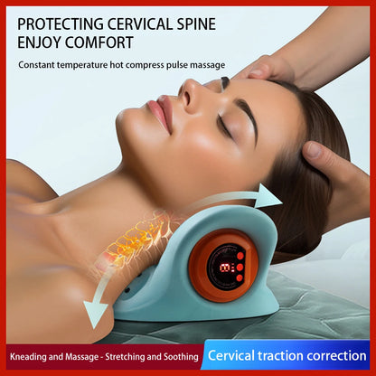 Cervical Massager Pillow with EMS Traction Heating Acupoint