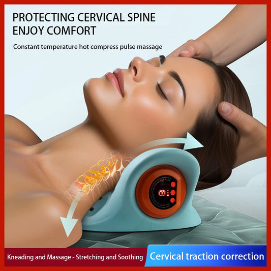Cervical Massager Pillow with EMS Traction Heating Acupoint