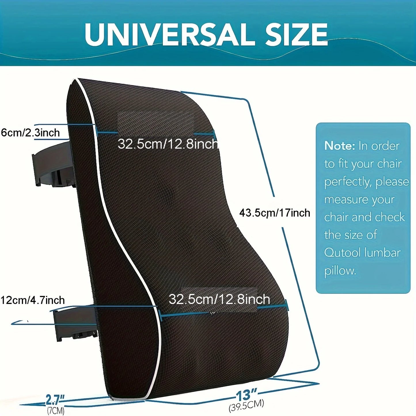 Back Cushion Memory Foam Ergonomic Lumbar Support