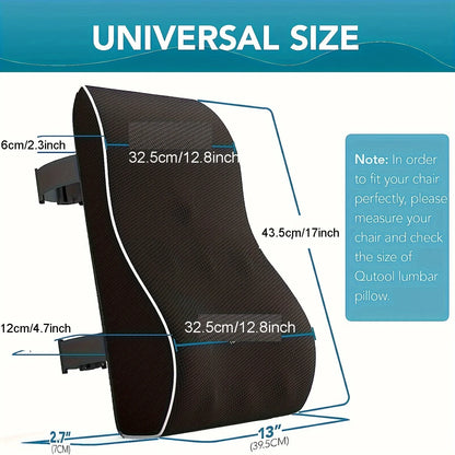 Back Cushion Memory Foam Ergonomic Lumbar Support