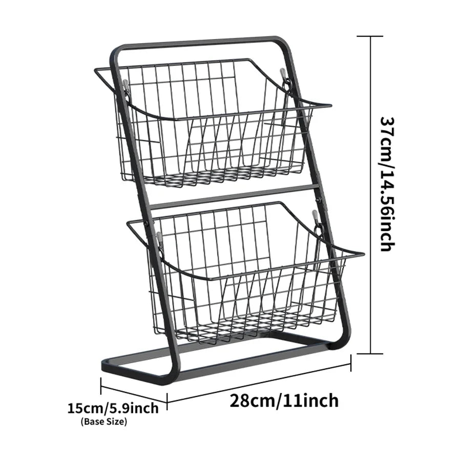 Storage Basket Metal Wire Removable Kitchen Organizer