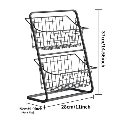 Storage Basket Metal Wire Removable Kitchen Organizer