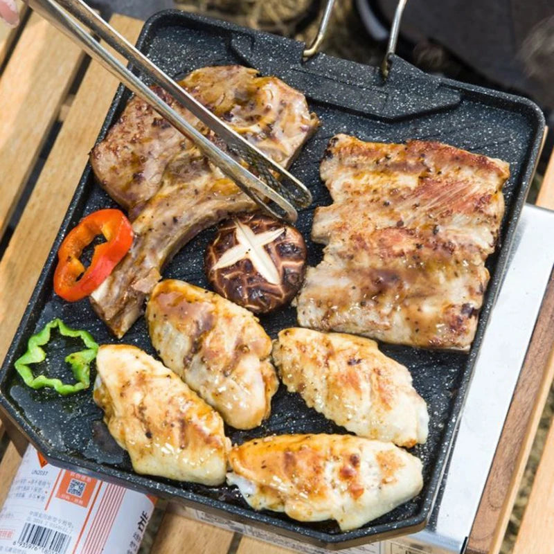 Portable Non-Stick Camping Barbecue Pan