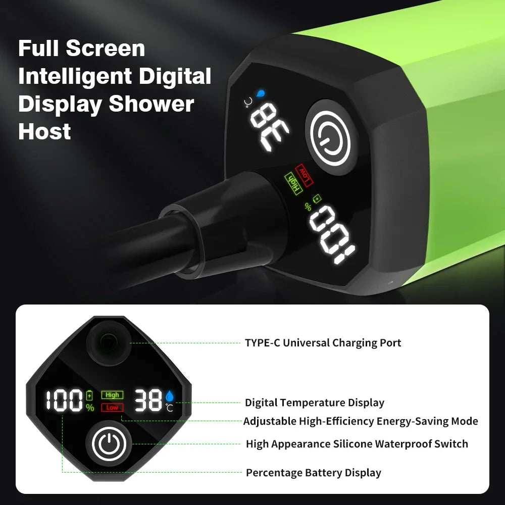 Camping Shower Pump with Digital Display 6000mAh