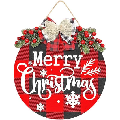 Best Christmas Wreath Wooden Rustic Buffalo Plaid | Buy Online at Furniture Things Australia