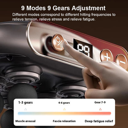 Massage Gun with Professional Six-Head Deep Muscle Device
