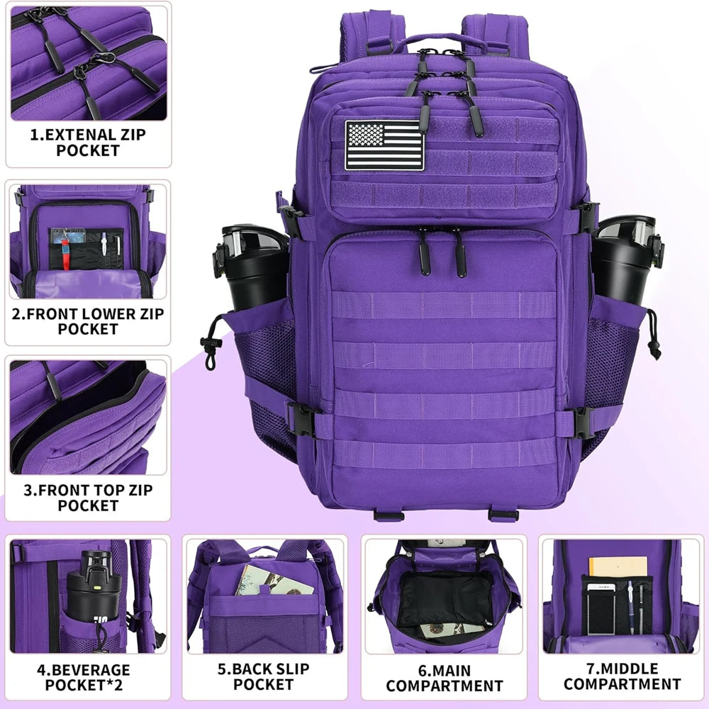 Tactical Backpack with 45L Waterproof Nylon
