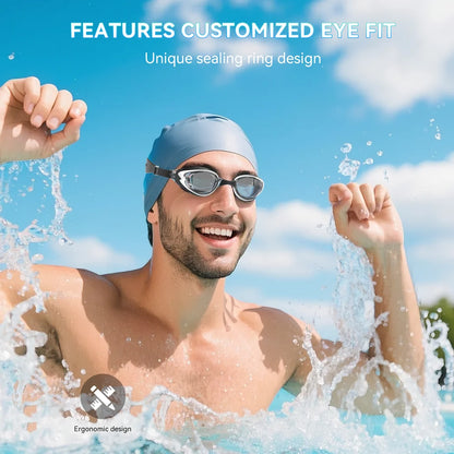 Swimming Goggles with UV Protection for Adult (Clear Grey)