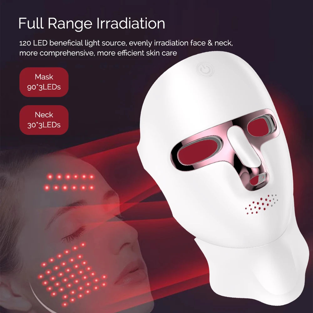 LED Facial Mask with Classic 7-Color Face Rejuvenation (No Box)