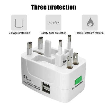 Universal Plug Travel Adapter  with USB Type C Ports