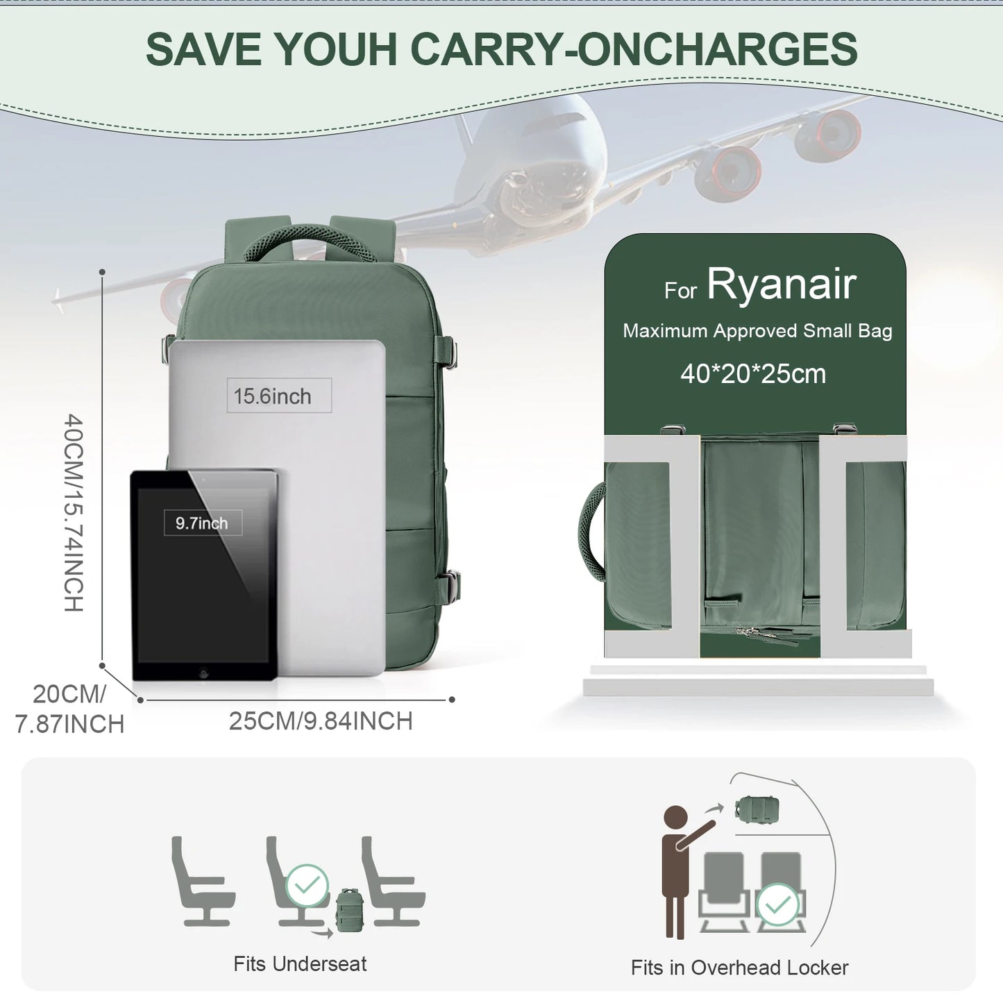 Travel Backpack Cabin Bag 40x20x25 Laptop Softback