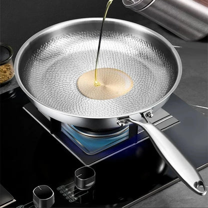 Frying Pan Pure Titanium Non Stick Uncoated Hammer Pattern