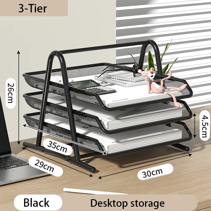 Document Tray Metal Desktop File Organizer