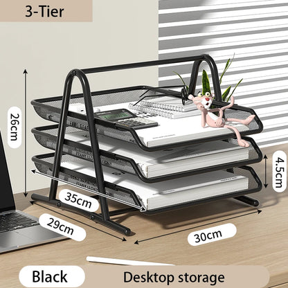 Document Tray Metal Desktop File Organizer