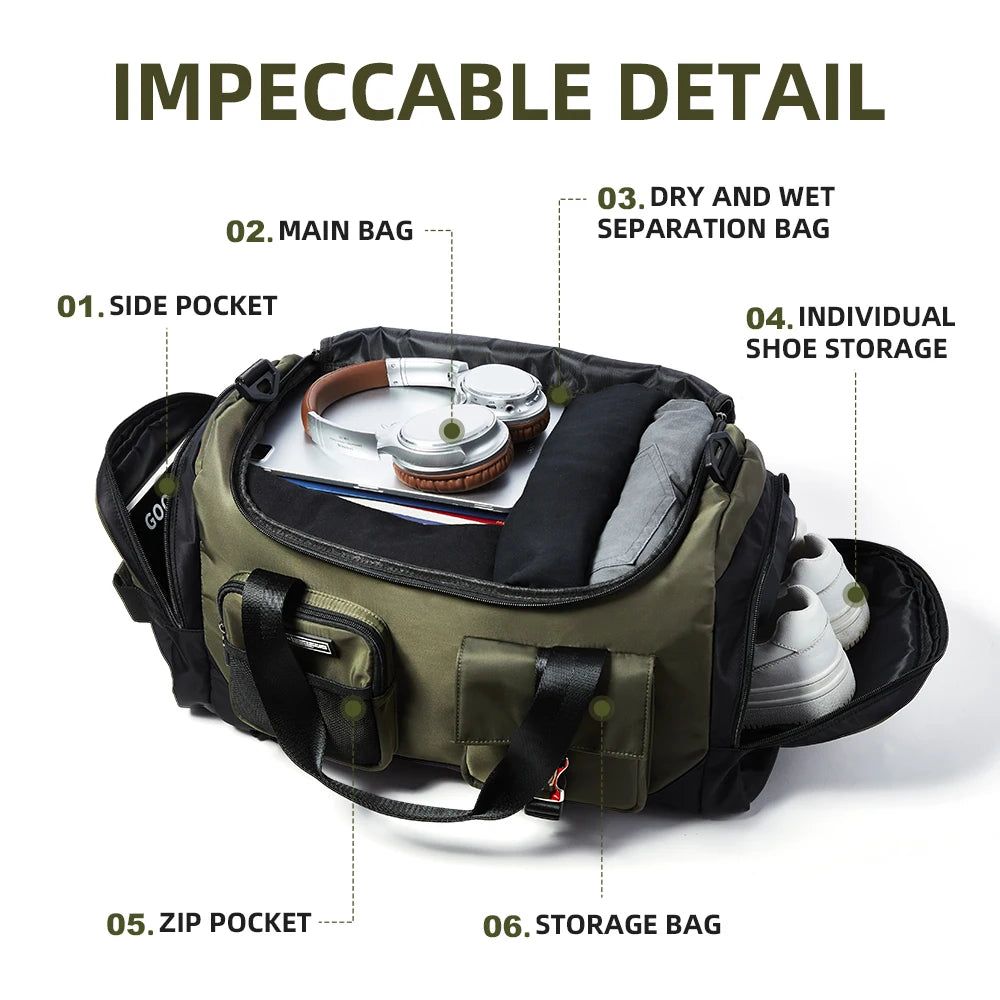 Travel Duffel Bag with Waterproof Wet Dry Separation
