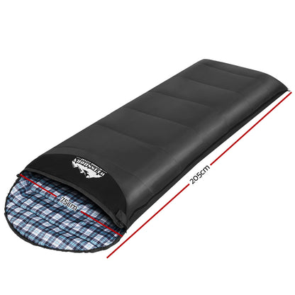 Single Thermal Sleeping Bag for Camping - Grey