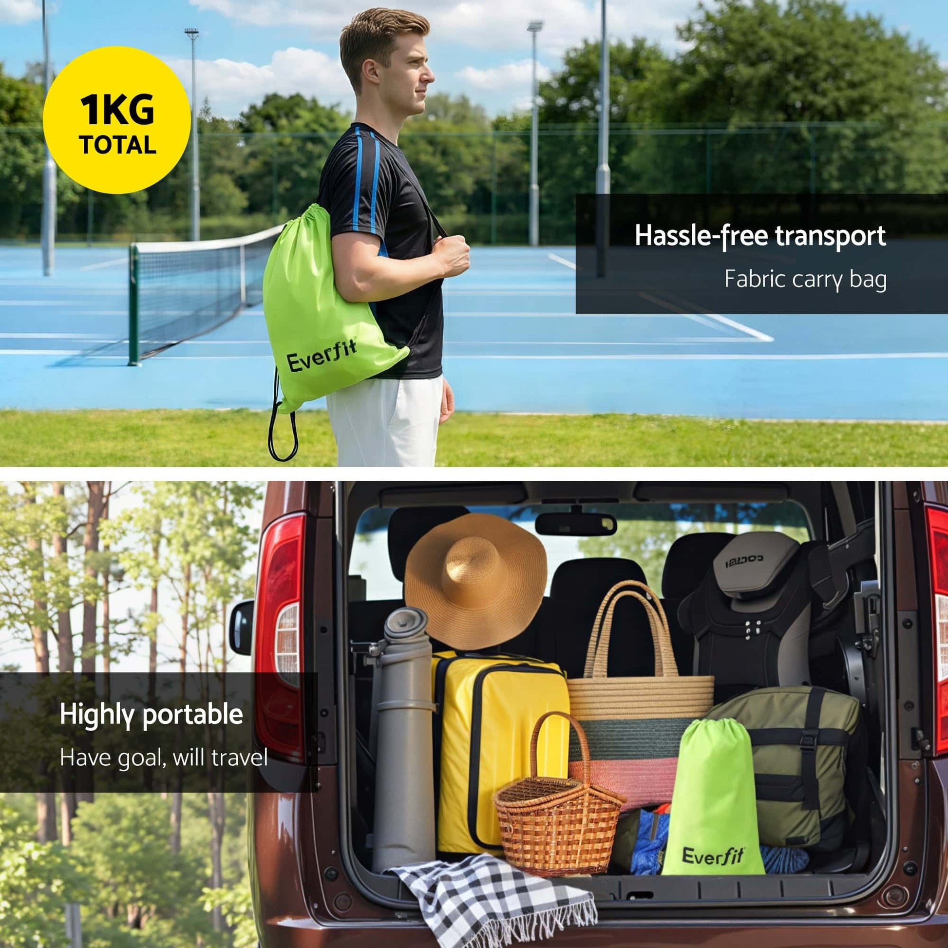 Best Everfit 3M Badminton Tennis Net Portable Volleyball Kit Yellow | Buy Online at Furniture Things Australia