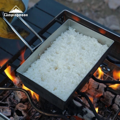 Fry Pan Stainless Steel Portable Thickened Camping Cookware