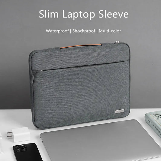 Laptop Sleeve Multi-Pocket Polyester Zipper Protective Case