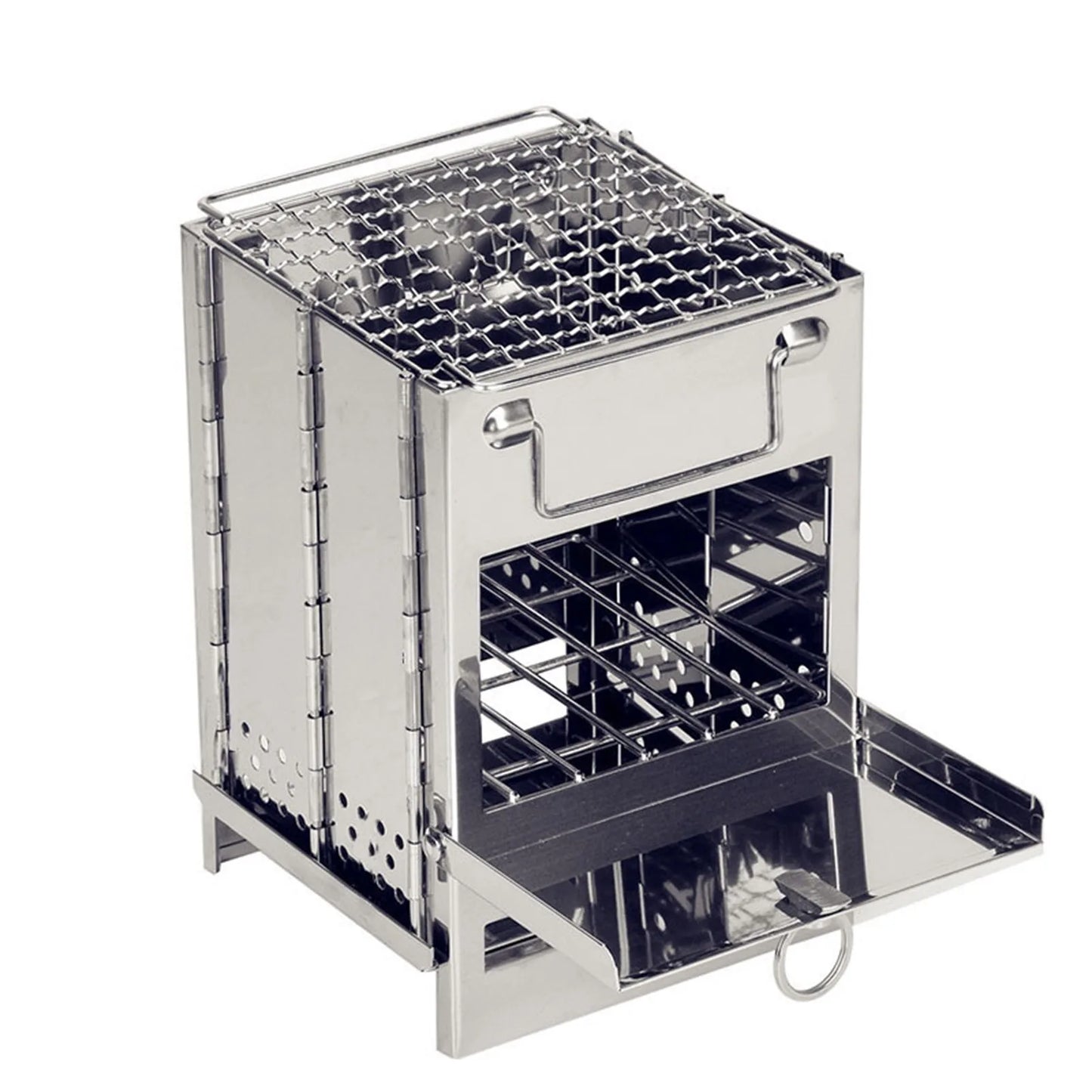 Camping Stove Folding Stainless with Wood Grill