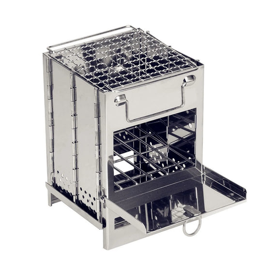 Camping Stove Folding Stainless with Wood Grill