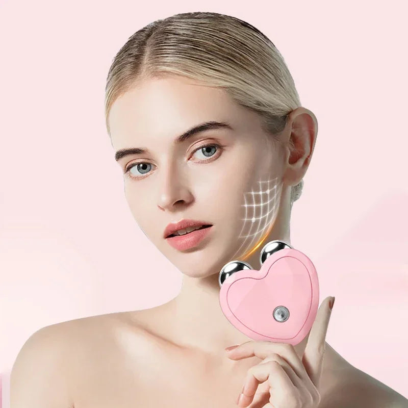 Microcurrent Face Lifting Roller with EMS Mini Beauty Device