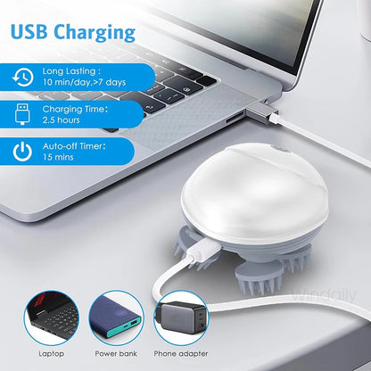 Scalp Massager with Electric Kneading Waterproof Deep Tissue