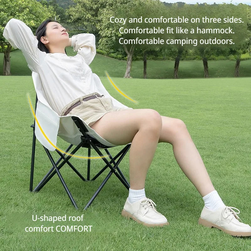 Portable Camping Moon Chair with Back Support