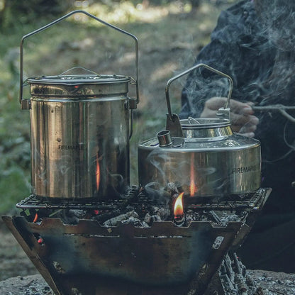Camping Steamer Pot with Stainless Steel Lockable Lid 1.2L