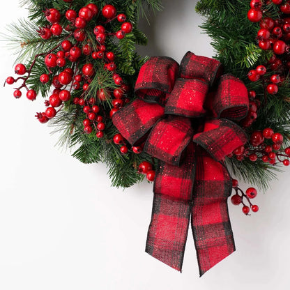 Best Christmas Wreath Red Berry Bow Front Door | Buy Online at Furniture Things Australia