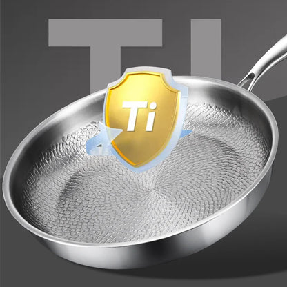Frying Pan Pure Titanium Non Stick Uncoated Hammer Pattern