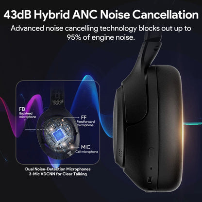Wireless Headphones Bluetooth with 5.4 Hi-Res Noise Cancelling