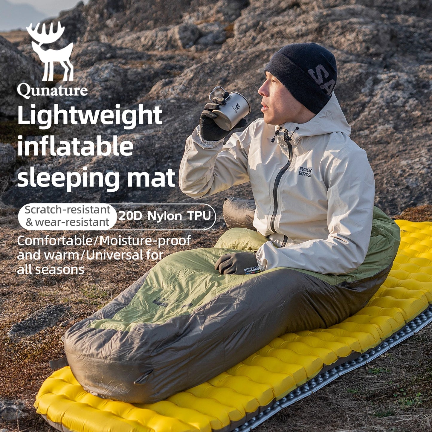 Ultralight Inflatable Sleeping Pad with Waterproof for Camping