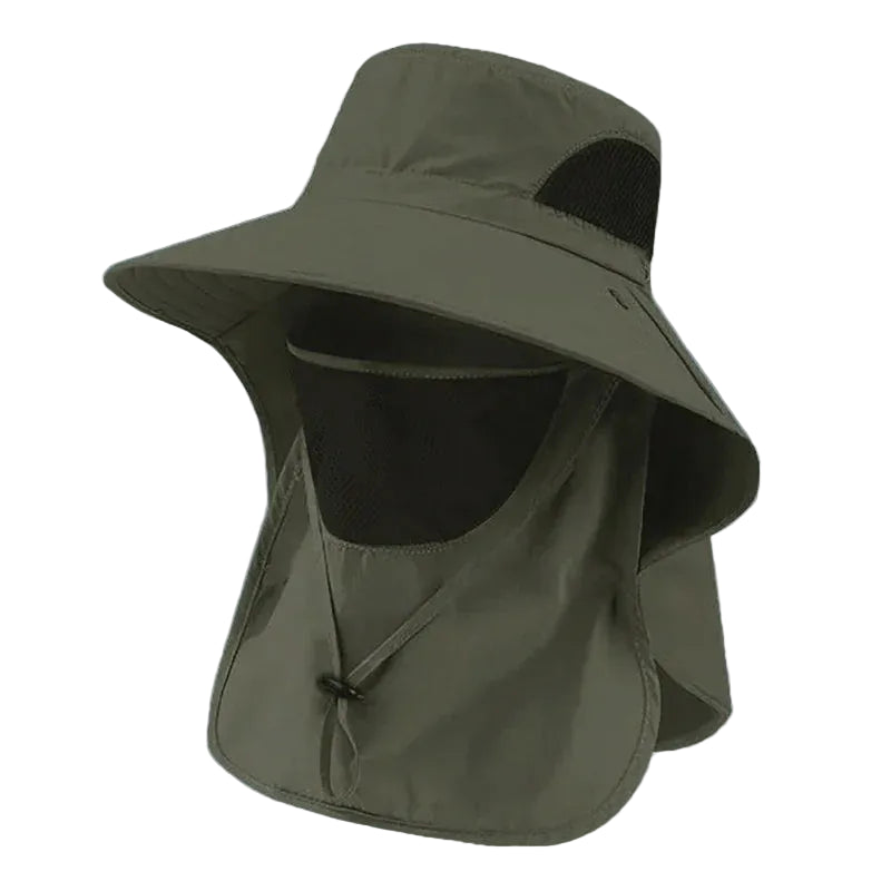 Sun Hat with UV Protection Neck Flap for Outdoor (Green)