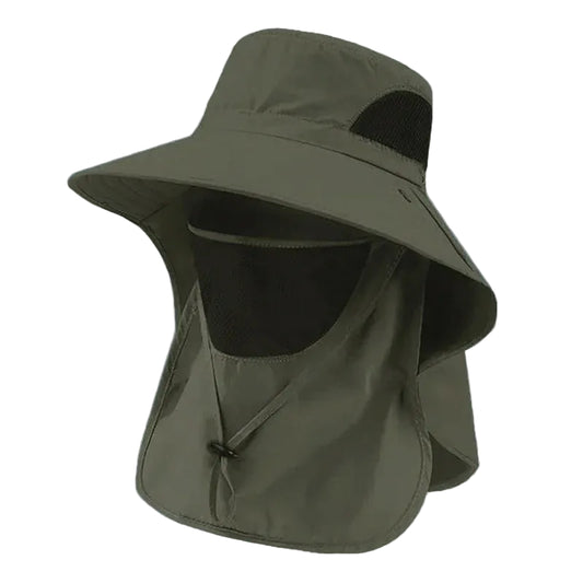 Sun Hat with UV Protection Neck Flap for Outdoor (Green)