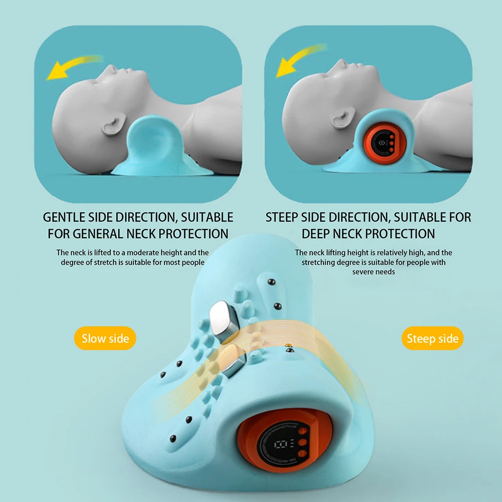 Cervical Massager Pillow with EMS Traction Heating Acupoint
