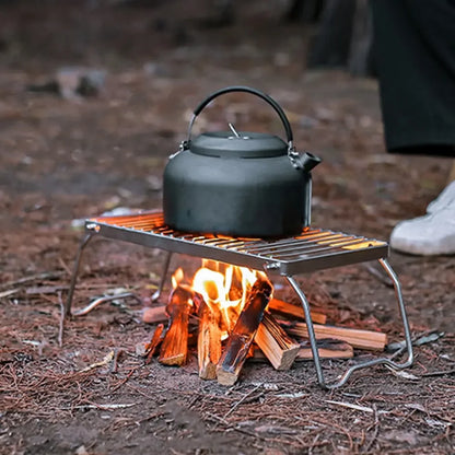 Campfire Grill Stand Portable Folding Stainless Steel Rack