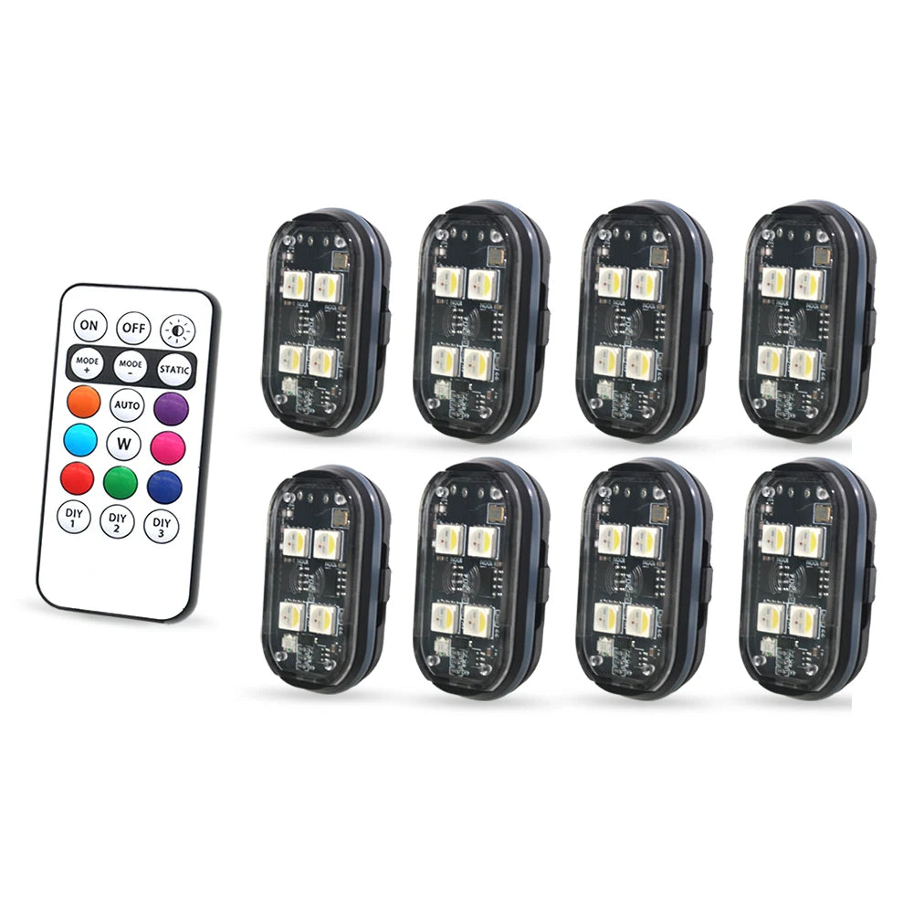 Wireless Strobe Lights with LED RGB Set