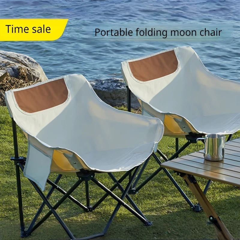 Portable Camping Moon Chair with Back Support
