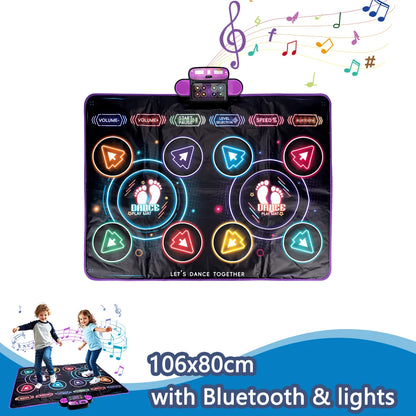Kids Electronic Dance Mat Dancing Blanket Double Players Mode with 9 Levels Kid Floor Music Blanket Educational Toys Kids Gifts