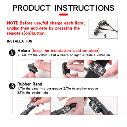 Wireless Strobe Lights with LED RGB Set