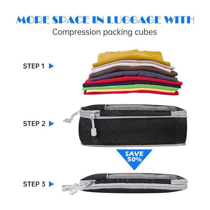 Packing Cubes Compression Travel Organizer 5-Piece Set