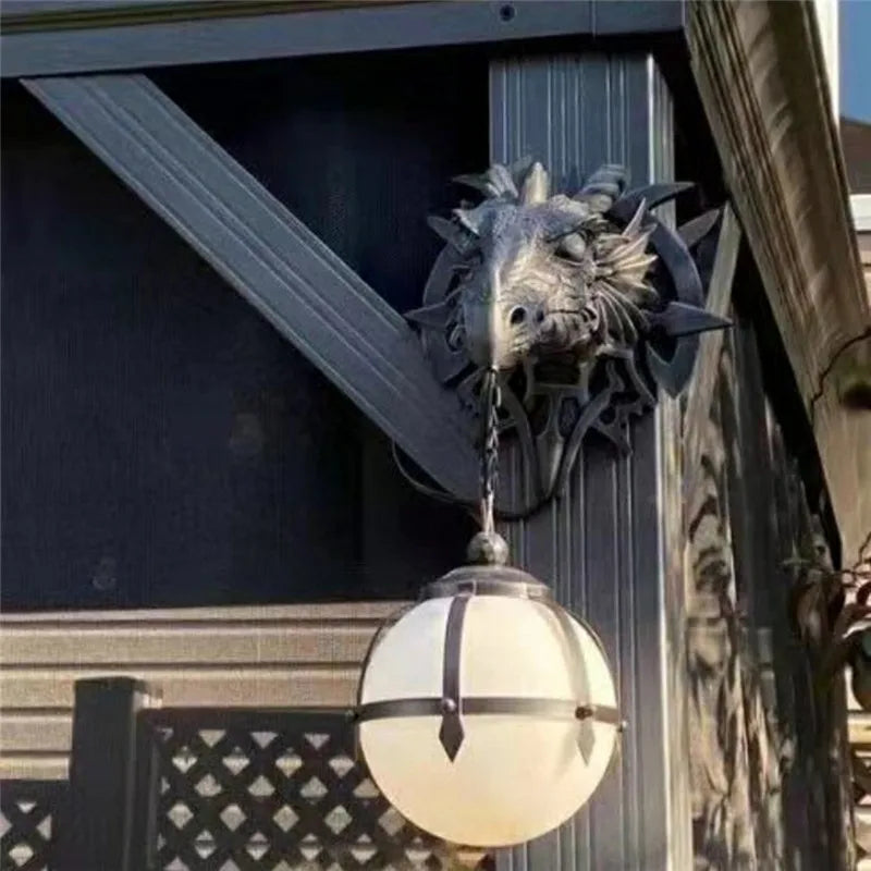 Dragon Lantern Industrial Resin Hanging LED Lamp