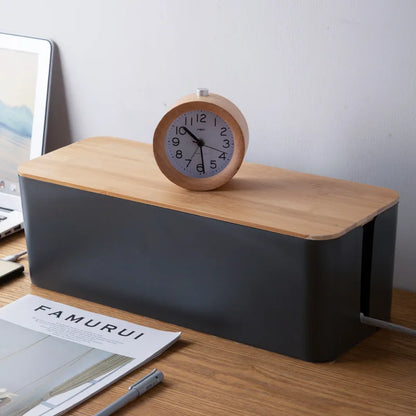 Cable Box Wooden Dustproof Wire Organizer