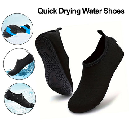 Swimming Black Shoes Quick-Dry Anti-Slip Unisex (Shoe Size: 40-41)