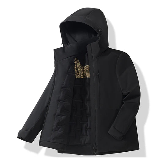 XL Fleece Jacket with Waterproof Windproof (Black)