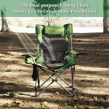 Portable Camping Folding Chair with Reclining Footrest