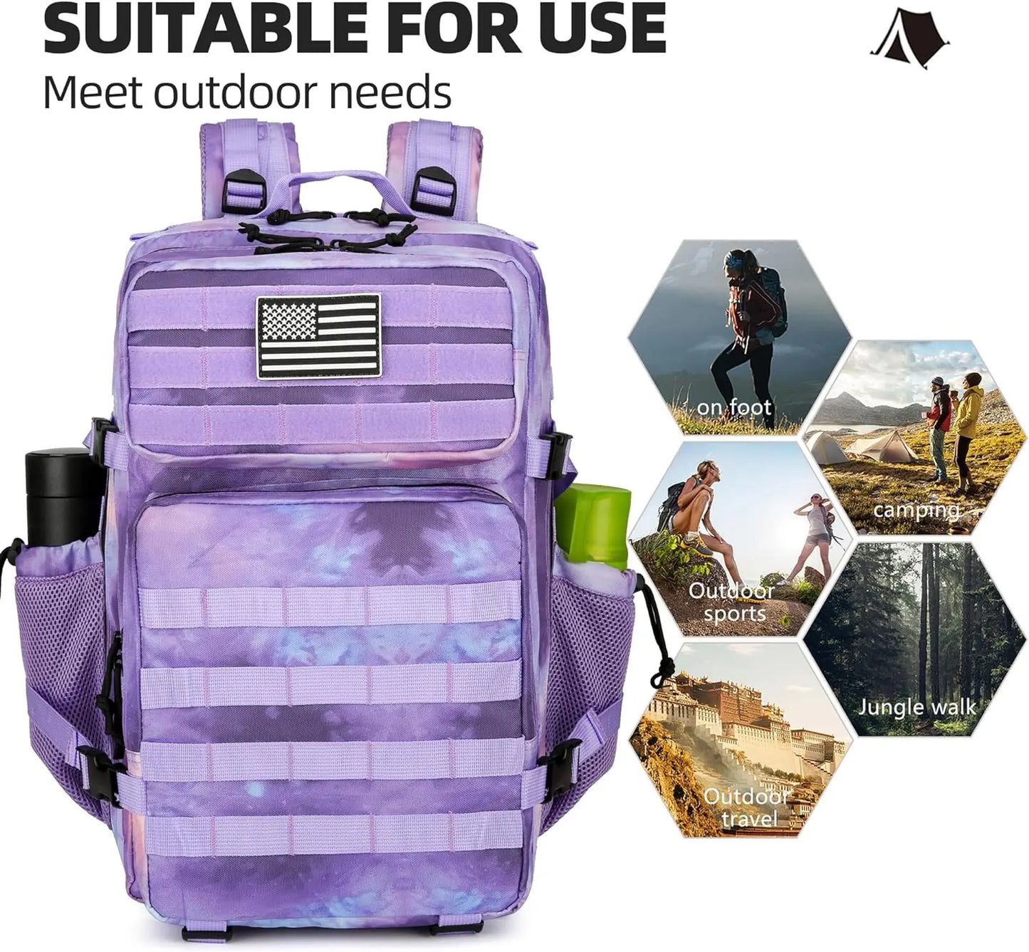 Tactical Backpack with 45L Waterproof Outdoor Rucksack