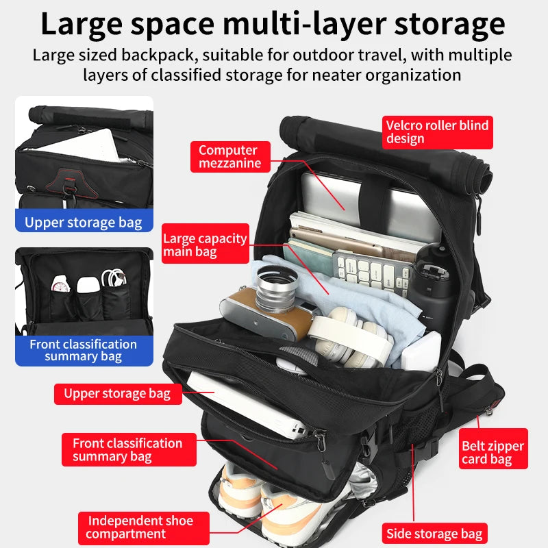 Backpack with 70L Large Capacity for Hiking