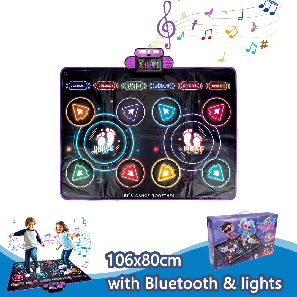 Kids Electronic Dance Mat Dancing Blanket Double Players Mode with 9 Levels Kid Floor Music Blanket Educational Toys Kids Gifts